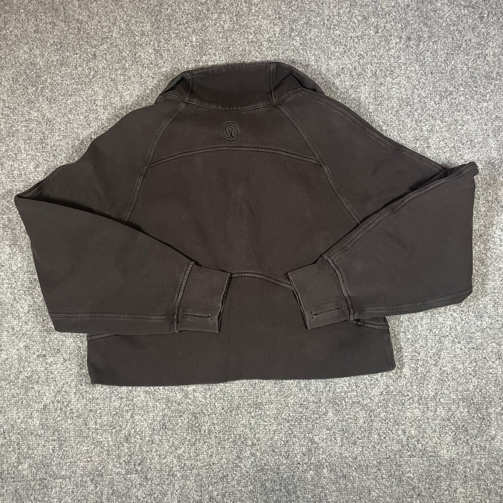 Lululemon 1/2 Zip Scuba Pullover Size XS/S Black Cropped Sweatshirt Boxy Fit Top - Picture 2 of 9